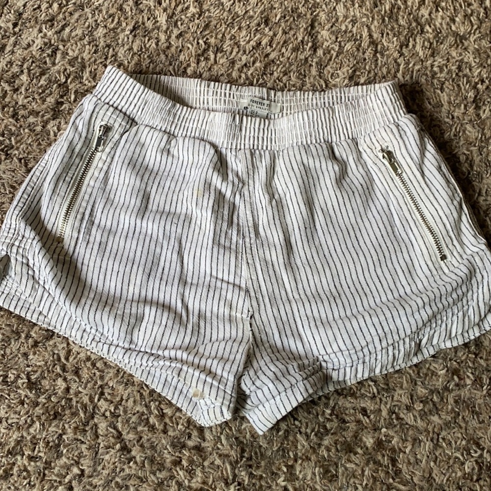 High rise striped shorts